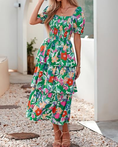 Women's Short Sleeve Boho Floral Dress  - image 7