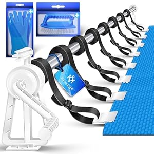 KESSER® Pool Aufroller Premium Aufrollsystem 1,05m – 6,15 m für Solarplane | mobiles Aufrollvorrichtung für Poolplane & Abdeckung inkl. Bänder, Bürste & Handschuhe | witterungsbeständiges Material