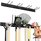 Urban Deco Metall-Gartengerätehalter, Gerätehalter Wandhalterung 150kg Tragkraft mit 4 Doppelhaken & 2 Paneele – Aufhängung für Gartenwerkzeug in Garage, Garten, Keller (Schwarz)