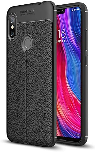 UBERANT Redmi Note 6 Pro Case, Litchi Pattern Ultra Slim Soft TPU Anti-Scratch Shock Absorption Non-Slip Protective Cover for Xiaomi Redmi Note 6 Pro 6.26" Black
