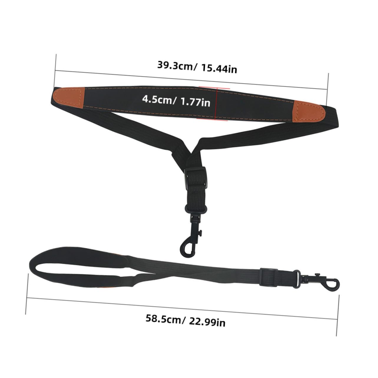 HANABASS Pcs Saxophone Straps Adjustable Sax Neck Strap Leather Saxophone Neck Alto Sax Replacement