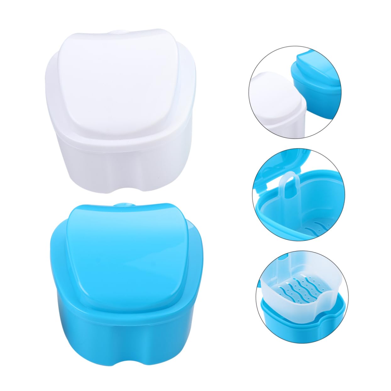 Healvian 8pezzi Scatola Portatile Per Denti Falsi Contenitore Sicuro Per Protesi Con Design Compatto Facile Da Trasportare