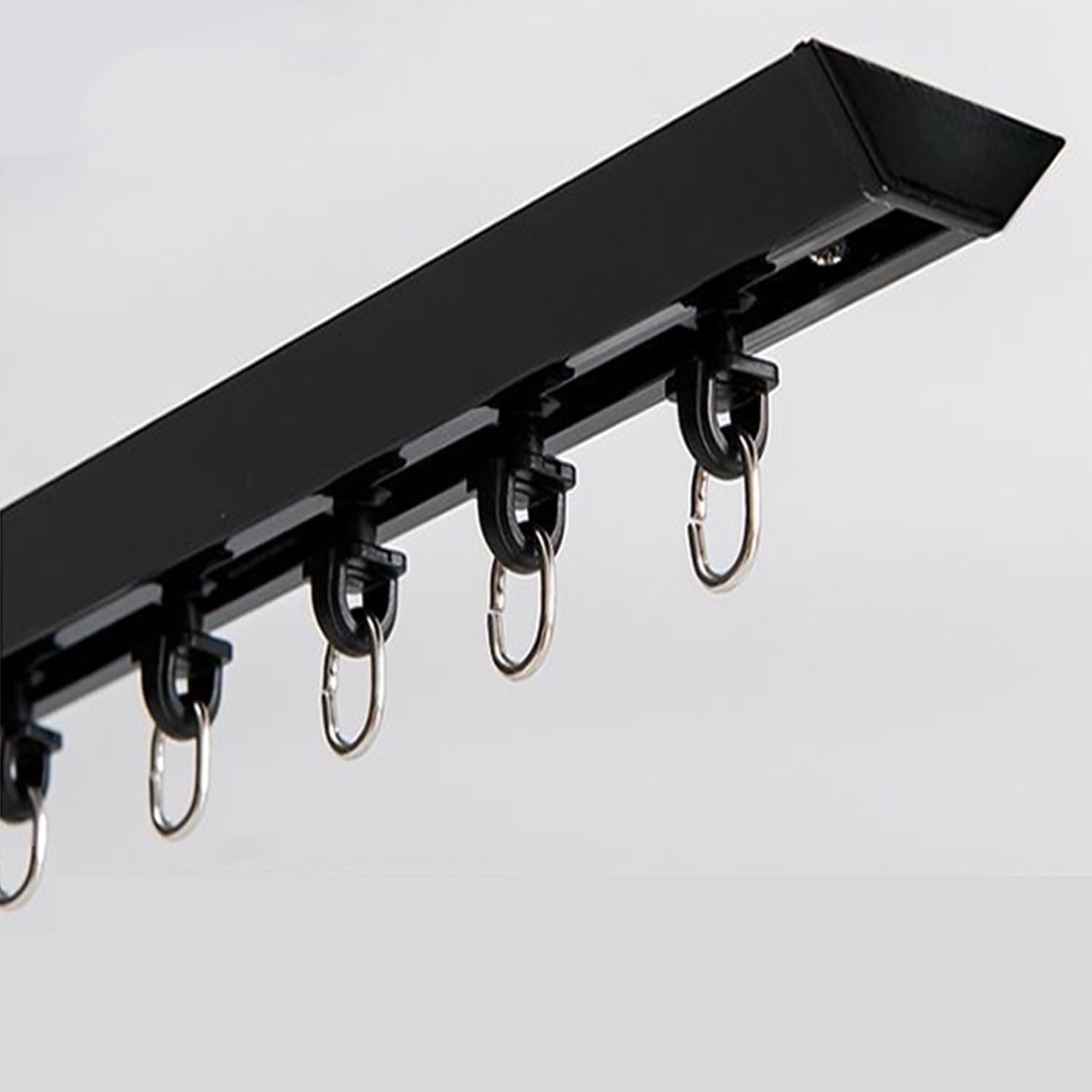 Rail de plafond réglable coulissement fluide en alu noir 440 cm