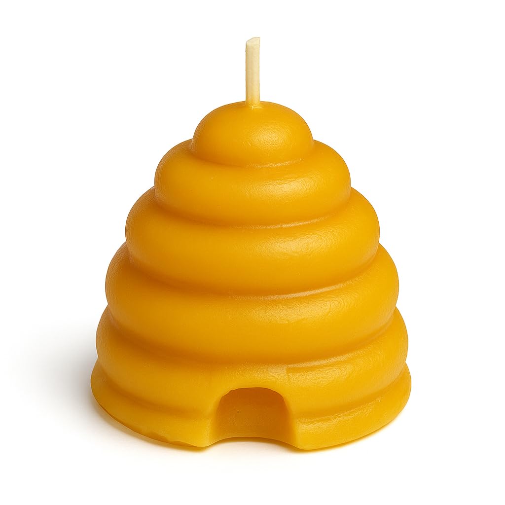 Beehive Candle Set (Pack of 4) Handmade Pure Beeswax – Made in USA, All-Natural, Eco-Friendly Bee Skep Candles – Ideal for Gifts, Favors, and Natural Home Decor