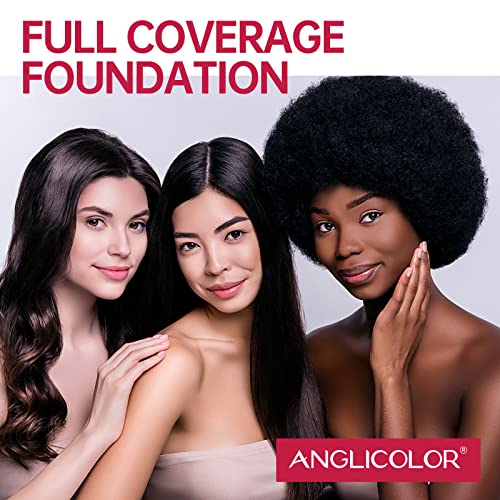 Matte Foundation, Anglicolor Flawless Full Coverage Foundation 30Ml Matte Oil-Control Long Lasting Waterproof Liquid Foundation For Women Girls #TOP5