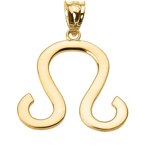 14K White Gold Leo Zodiac Astrological Sign Charm Personalized Pendant