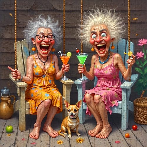 Puzzle de 500 piezas Happy Grandma para adultos, Rompecabezas de papel para la familia, desafío cerebral, regalo ideal para vacaciones y ocasiones especiales miniatura 1