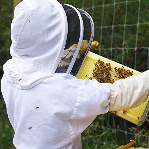 Professional Beekeeping Suit Outfit Apiarist Beekeeping Jacket with Gloves&Ventilated Hood Beekeeper Hat with Netting Protection for Backyard Professional and Beginner Beekeepers-XL - Thumbnail 3