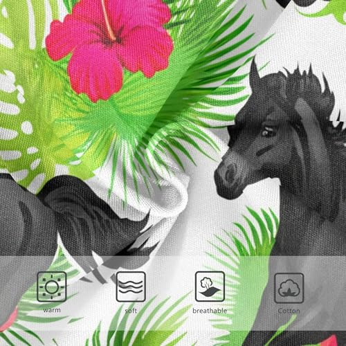 Cotton Toddler Underwear Floral Horses Tropical Hibiscus Flowers Cute Panties Girl Designer Kids Undies Briefs 2t3