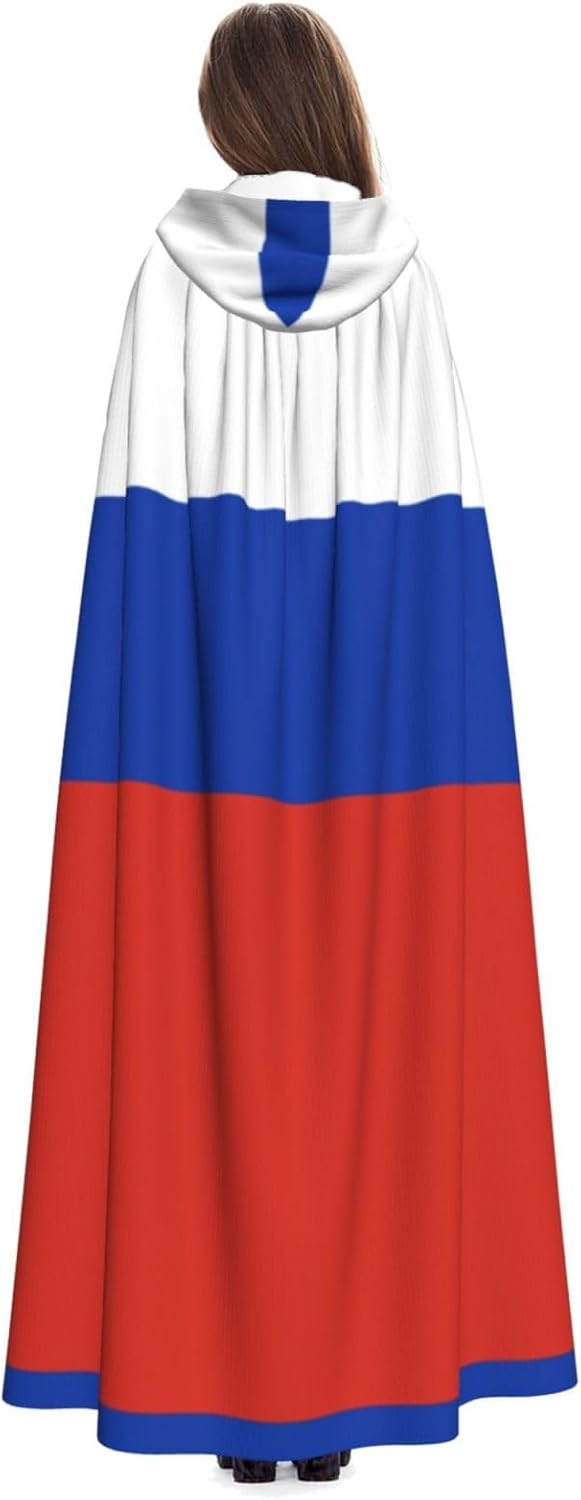 Russian Flag Unique Darkness Poncho Shawl - Customizable Wearable Blanket for Women, Perfect Halloween Costume Accessory, Knight, Akatsuki, and More