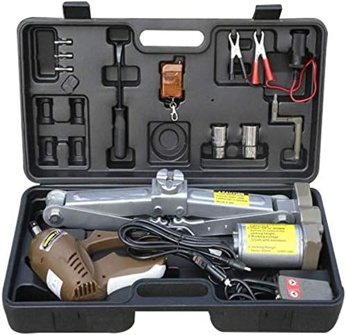 5 Ton Electric Car Jack & Impact Wrench 12V Car Hydraulic Jack Scissor Lift w/ Wireless Remote Control, Heavy Duty Car Lever Jack Emergency Kits for Auto Sedan SUV Truck Garage Tire Wheel Repairing