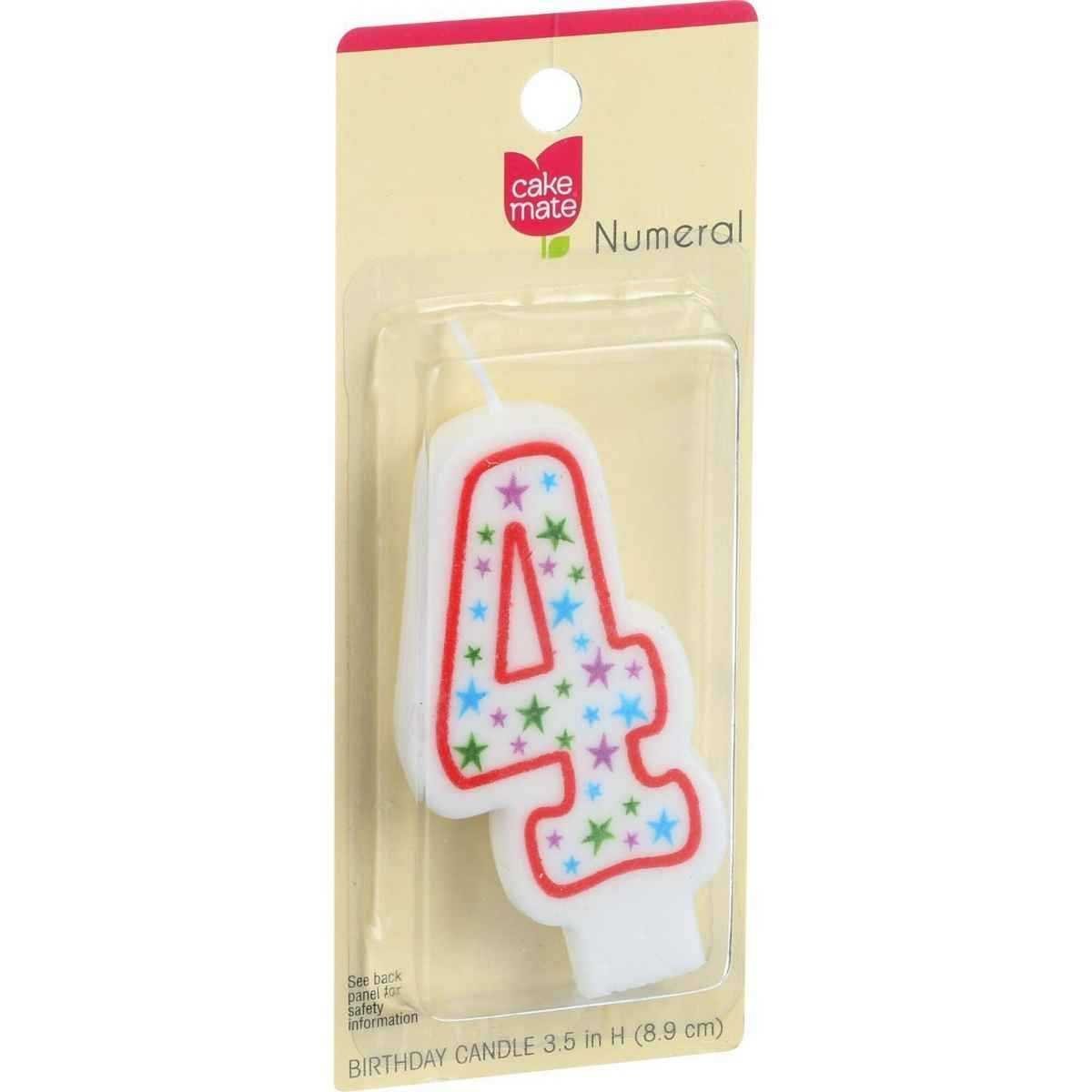 Cake Mate Numeral 4 Birthday Candle
