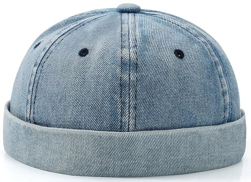 Image of Glamorstar Brimless Dome Hats for Women Men Sailor Beanie Cap Vintage Docker Hat
