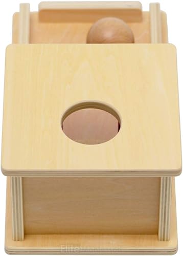 Miniatura 5 de Montessori, caja de permanencia de objetos con charola y pelota.