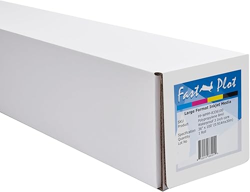 Vista 18 de FastPlot Cartel de polipropileno de 8 mil impermeable, rollo de 36 pulgadas x 100 pies, núcleo de 2 pulgadas