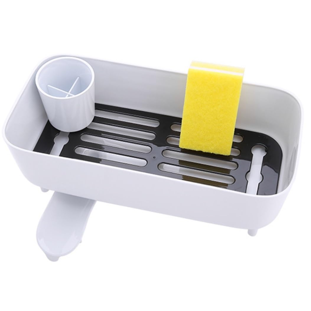 Suszarka Do Naczyń Plastikowy Stojak Do Suszenia Naczyń Suszarka Organizer Przyborów Kuchennych Uchwyt Na Stojaki Przechowywania Ociekacz(White,39.5 * 19.5 * 14cm)