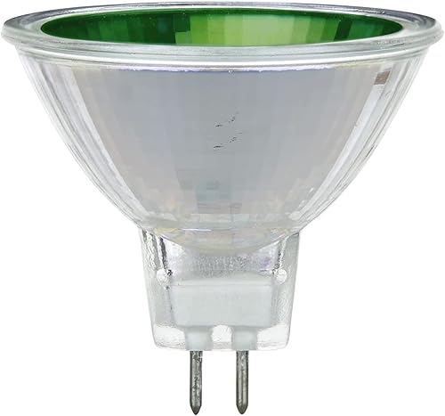 Sunlite 66090-SU 50MR16NSP12VG 50 vatios, halógena MR16 GU5.3 basada en mini bombilla reflectora, verde