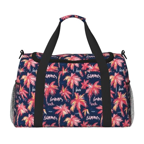Summer Beach Print Duffle Bag for Travel, Carry On Weekender Overnight Duffel Bags, Gym Bags for Women Men, Personal Item Travel Bag