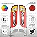 LookOurWay Feather Flag Pole Kit - 7 Feet Tall Advertising Banner with Fiberglass Pole Set and Ground Spike for Business Promotion - Open Flags - Grand Opening Red & Yellow