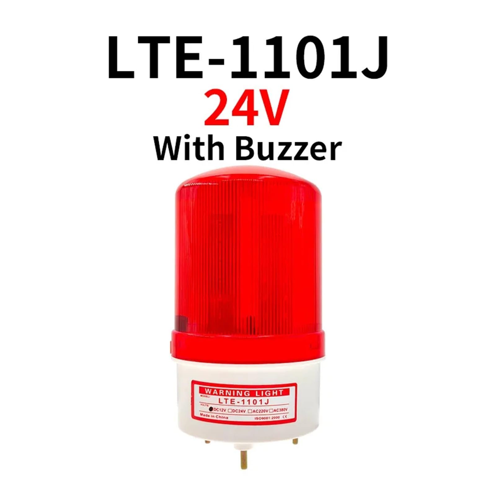 Przemysłowe światła ostrzegawcze 12 V, 24 V, LED, światło stroboskopowe, ostrzeżenie o brzęczyku, światło migające, alarm bezpieczeństwa 220 V (24 V czerwony brzęczyk)