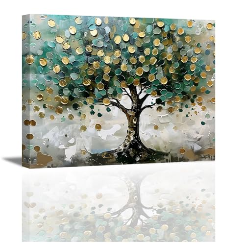 Piy Painting Impresión En Lienzo Árbol, Paisaje Natural Pintura En Lienzo, Amarillo Cuadro En Lienzo Para Dormitorio Sala De Yoga, Regalos, 30x40 Cm, Fácil De Colgar