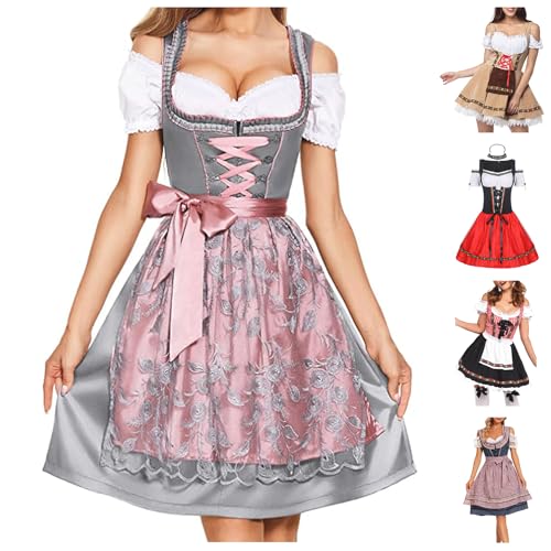 Dirndl Damen Midi Dirndlkleid Elegant...