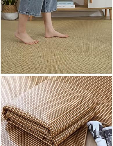 Natural Rattan Tatami Floor Mat - Non-Slip, Breathable Indoor Area Rug for Living Room & Bedroom - Summer Foldable Sleeping Mat & Playmat for Kids