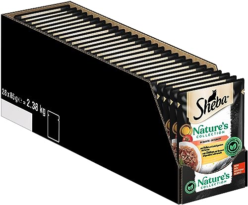 SHEBA Nature's Collection in Sauce - Hochwertiges Katzennassfutter mit Huhn im Portionsbeutel - 28 x 85g 1
