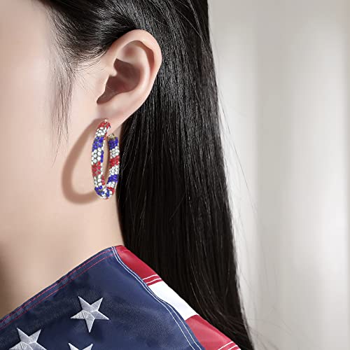 MUYUU Crystal Hoop Earrings Bohemian Sparkle Resin Rhinestone Wrapped Hoop Crystal Earrings for Women Fashion Jewelry4