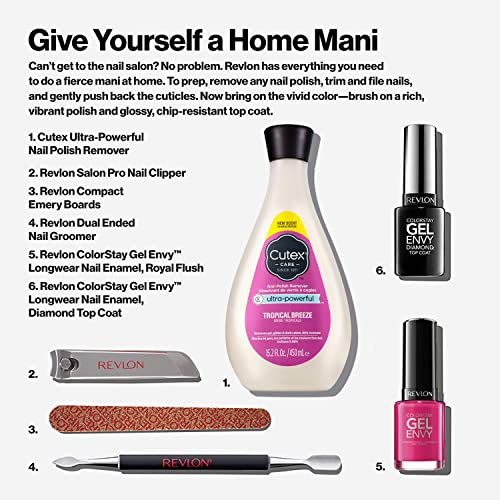 Cutex Gel Nail Polish Remover, Ultra-Powerful & Removes Glitter and Dark Colored Paints, Tropical Breeze Scent, 15.2 Fl Oz (Pack of 2) - 8