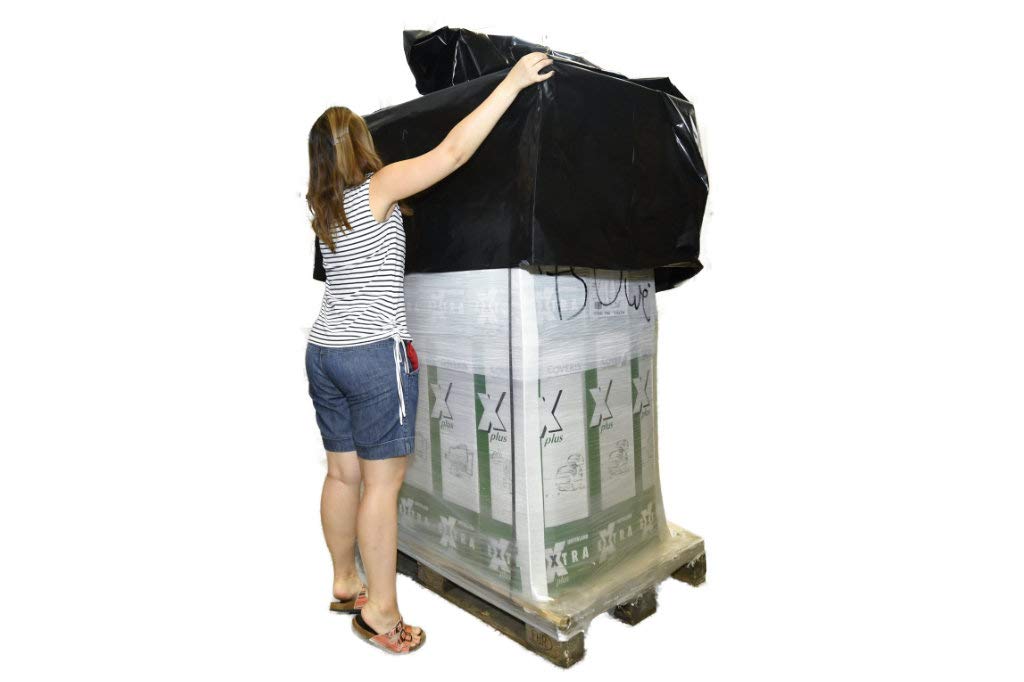10 Schrumpfhauben Für Paletten – 1250 X 850 X 1800 Mm, 125 My, Schwarz, Extrem Reißfest, Für Europaletten Bis 1,25 M Höhe