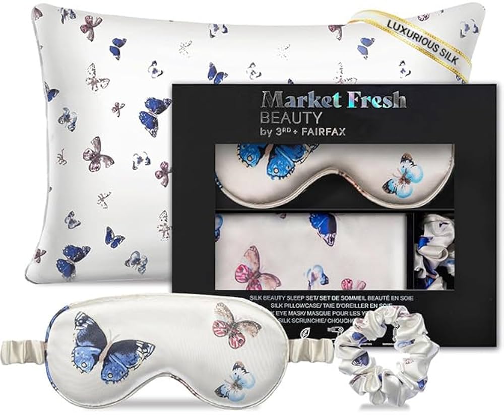 Amazon.com: Mulberry Silk Pillowcase Gift Set, Eye Mask