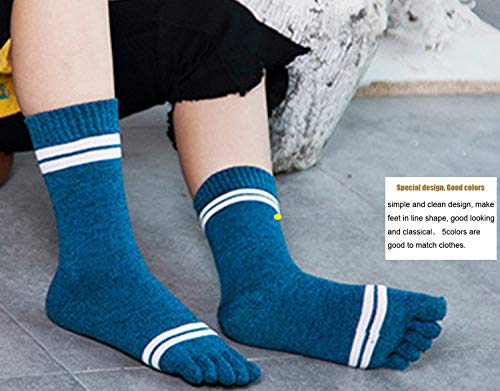 Toe Socks Cotton Crew Five Finger Socks Running Athletic for Men Women 5 Pack2