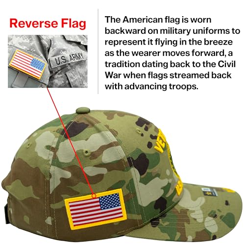 Gorra de veterano del ejército para hombre con parche bordado miniatura 3