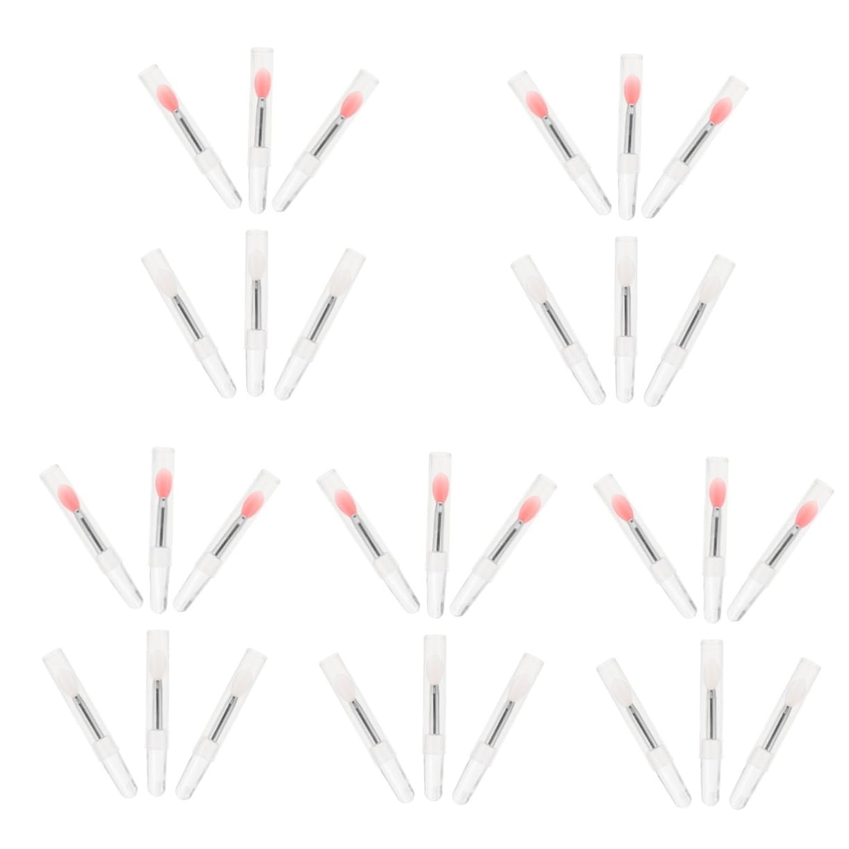 NULYLU 5sets Silicone Makeup Applicator Set Face Applicator Sponge Makeup Eyeshadow Brushes Lipstick Brush Lip Mask Professional Set 6pcs*5