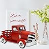 Cullaby Vintage Red Truck Decor Handcrafted Metal Rustic Truck with Tree Large Tabletop Decoration for Kitchen Bedroom or Shelf Display for Home Decor Enthusiasts