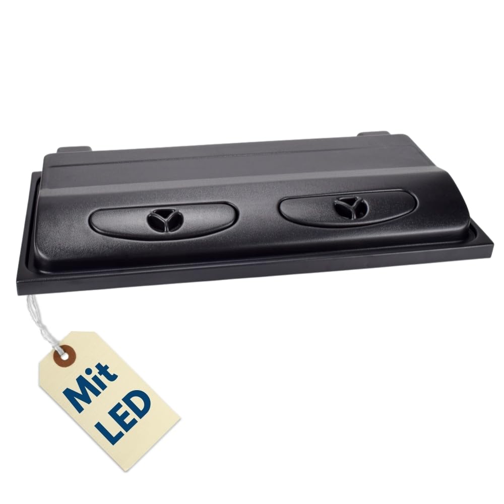 Aquarium Abdeckung LED Licht 80x35 cm Schwarz mit Beleuchtung