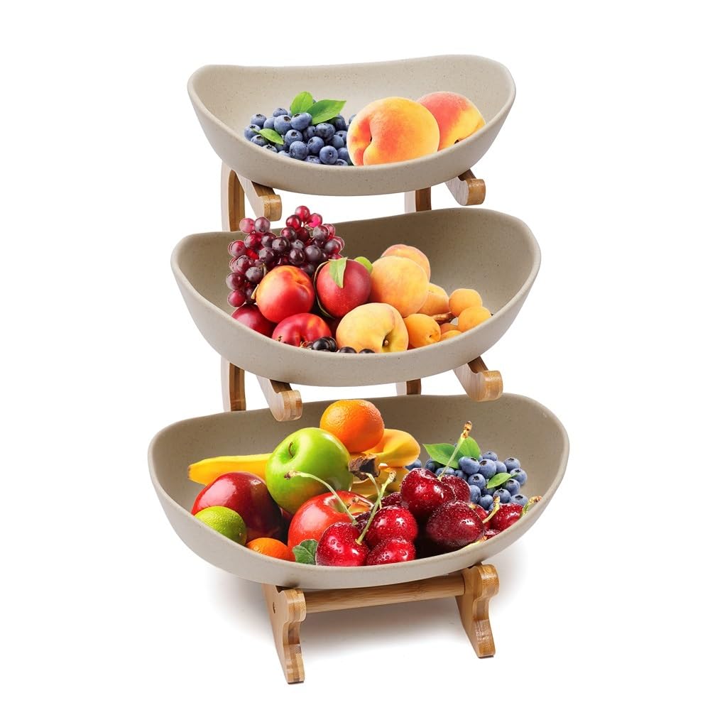 Koszyk produkcji Trójwarstwowy ceramiczny talerz na owoce Uchwyt kosz warzywa do domowego salonu Warzywa