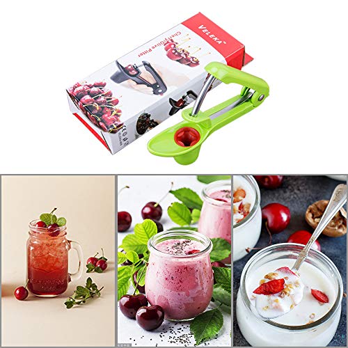 Cherry Pitter Olive Pitter Tool Core Stone Removal Green - Simple & Durable Heavy Duty Kitchen Gadget #TOP4