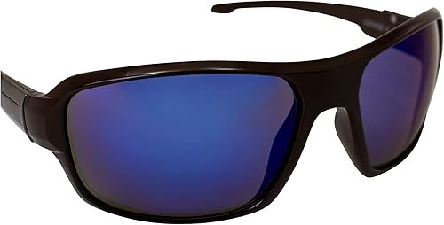 Miniatura 6 de AlterImage Slick Sports - Lentes de sol retro para hombres o mujeres, marco marrón con detalles de metal y lentes azules G-Tech, Espejo marrón-azul