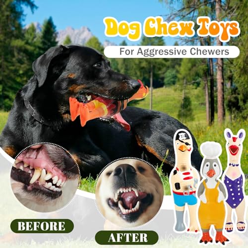 6 Pcs Dog Latex Squeaky Toys Chicken Interactive Dog Toy Charming Pet Squawkers Earl Captain Jack Durable Latex Chicken Dog Toy Soft Rubber Chew Molar Dog Toys for Small Medium Large Dogs  Cucciolini Doodles 6 pcs dog latex squeaky toys chicken interactive dog toy charming pet squawkers earl captain jack durable latex chicken dog toy soft rubber chew molar dog toys for small medium large dogs   cucciolini doodles