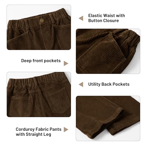 Image of Rolanko Girls Wide Leg Corduroy Pants High Waist Trousers Vintage Kids Pants Streetwear Casual 4-12 Years