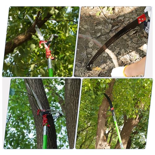 Image of 30 Ft Manual Pole Saw, Extendable Tree Pruner Blade and Scissors Set with 9 Fiberglass Handles, Long Branch Pruner Retractable for Backyard and Garden, Bush Cutting and Pruning of Palm Trees