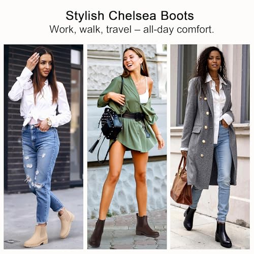 Vepose Women's 9607 Chelsea Ankle Boots Pull-On Booties for Women2