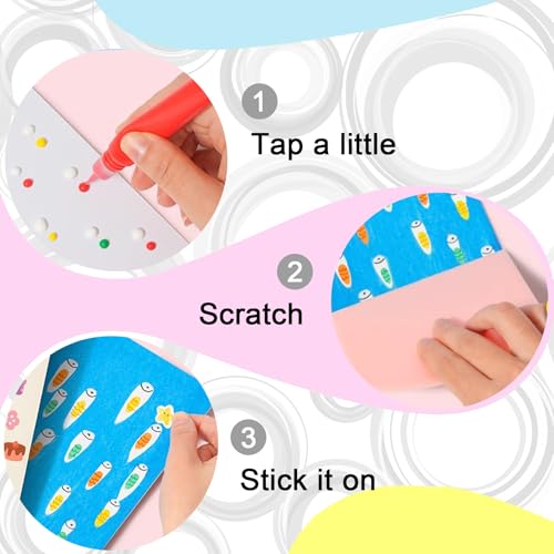 Upgrade Rainbow Magic Scratch Art Set Include 20 Premium Scratch Paper Sheets with 7-Color Tools Stickers, Create Floating Masterpieces & Postcards Creative Gifts for Birthday Valentines Day New Year - Image 4