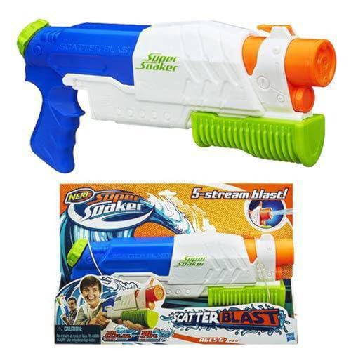 Nerf Super Soaker Scatter Blast Water Blaster, 5 Streams of Water, Pump Action, Kids Outdoor Water Toy, Gifts for 6 Year Old Boys & Girls