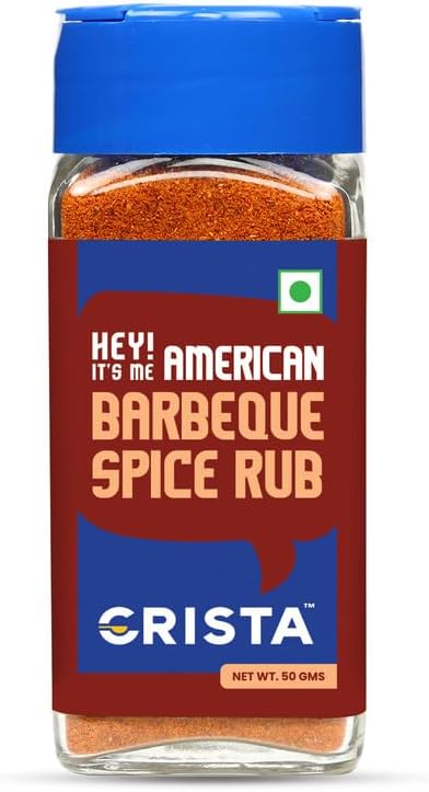 CRISTA American Barbeque Spice Rub | International Spices Blend | BBQ Seasoning for Vegetables & Paneer | Zero added Colours, Fillers, Additives & Preservatives | 50 gms