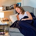 Cozy-Soft Microfleece Travel Blanket, 50x60 Inch, Lightweight, Compact, Perfect for Airplane and Car, Navy - Image 5