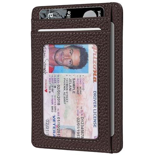 Image of RUNBOX Slim Minimalist Front Pocket RFID Blocking Leather Wallets for Men and Women Card Holder Wallets Gifts for men