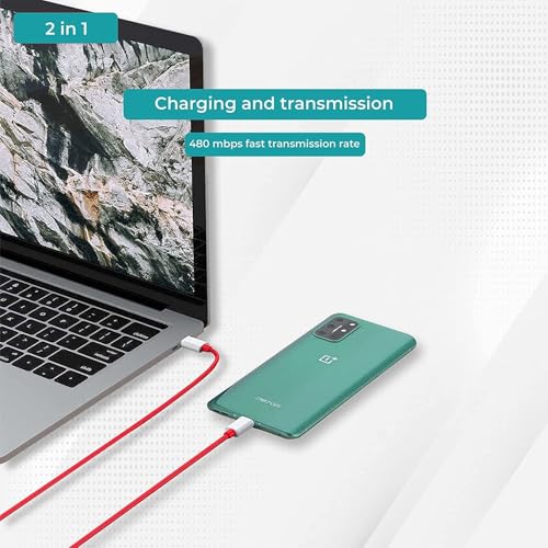 Image of Sounce 65W Dash Wrap Charging Cable, USB C to Type C PD 6.5A Fast Charge Data Sync Cord for OnePlus 11 / 11T / 10T / 10R / 10 Pro / 9t / 9R / 9 Pro, 8, 8T, 7, Nord and All Type C Devices - 2 Meter